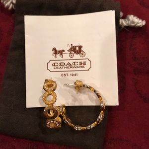 Coach gold hoop earrings